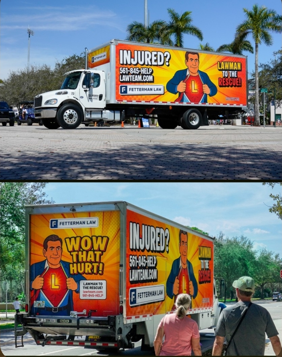 Fetterman Law Lawman to the Rescue mobile billboard